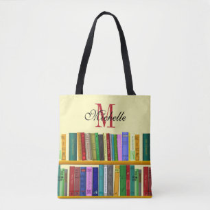 Tote Bag Bibliothèque pour génie. Livres pour élèves intell
