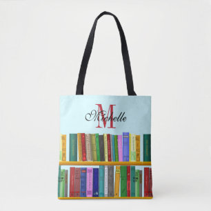 Tote Bag Bibliothèque pour génie. Livres pour élèves intell