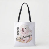 Tote Bag Bichon à fourrure d'amour (Devant)