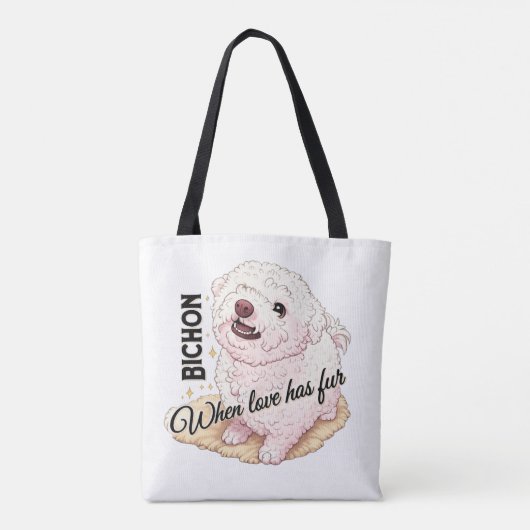 Tote Bag Bichon à fourrure d'amour (Dos)