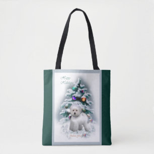 Tote Bag Bichon Frise Christmas
