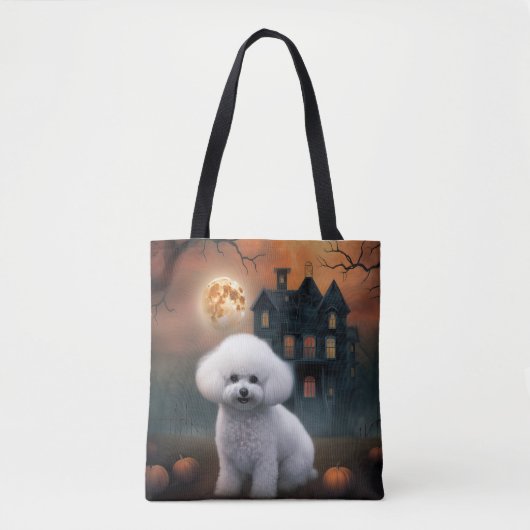Tote Bag Bichon frisé Halloween Épouvantable (Devant)