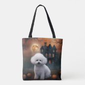 Tote Bag Bichon frisé Halloween Épouvantable (Dos)