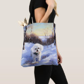 Tote Bag Bichon Frise Laisser neiger Noël (De près)