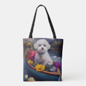 Tote Bag Bichon Frise sur une pagaie : une aventure Pittore (Dos)