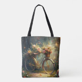 Tote Bag Bicycle and Flowers (Dos)