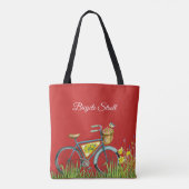 Tote Bag Bicyclette bleu rouge (Dos)