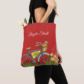 Tote Bag Bicyclette bleu rouge (De près)