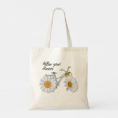 Tote Bag Bicyclette Daisy Script avec "suivez vos rêves" (Dos)