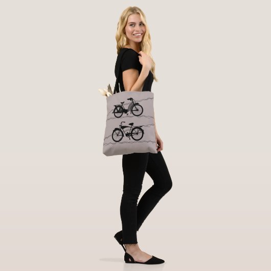 Tote Bag Bicyclette Noir 1 (Sur le modèle)