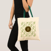 Tote Bag bicyclettes vertes monogrammées (Devant (produit))