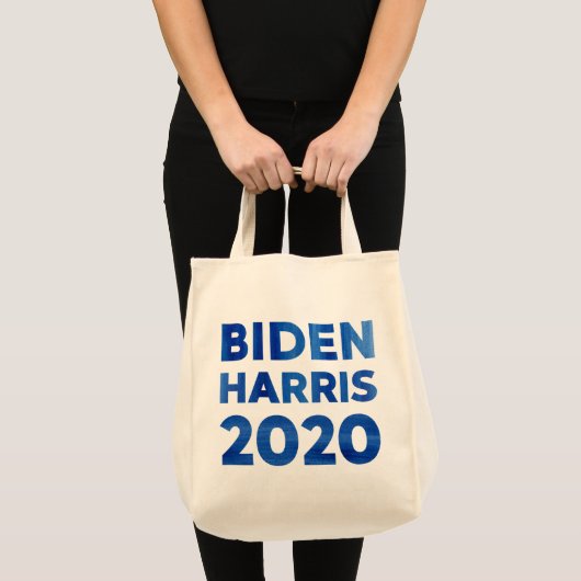 Tote Bag Biden Harris 2020 bold aquarelle texte 2-faces (Devant (produit))