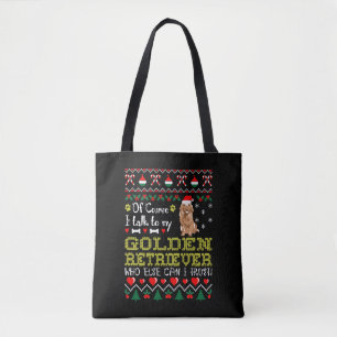 Tote Bag Bien Sûr Je Parle À Golden Retriever Christmas Tee
