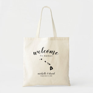 Tote Bag Bienvenue à Hawaii   Mariage de silhouette d'état