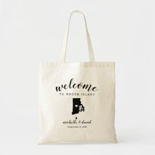 Tote Bag Bienvenue à Rhode Island State Silhouette Mariage
