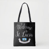 Tote Bag Bienvenue à Sainte-Lucie | Destination Faveur Mari (Devant)