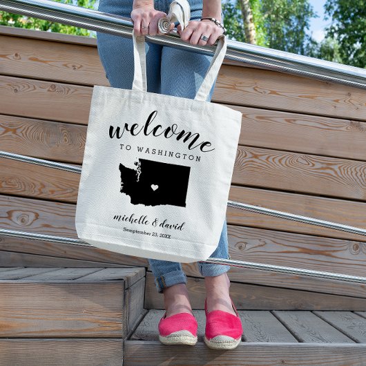 Tote Bag Bienvenue à Washington | Mariage de silhouette d'é