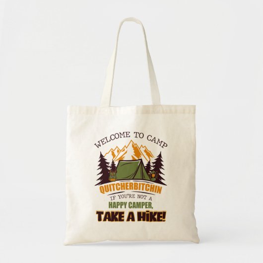 Tote Bag Bienvenue Au Camp Quitcherbitchin Happy Camper (Devant)