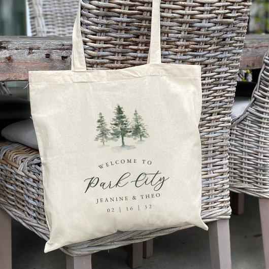 Tote Bag Bienvenue au Mariage d'Hiver de Timber Grove