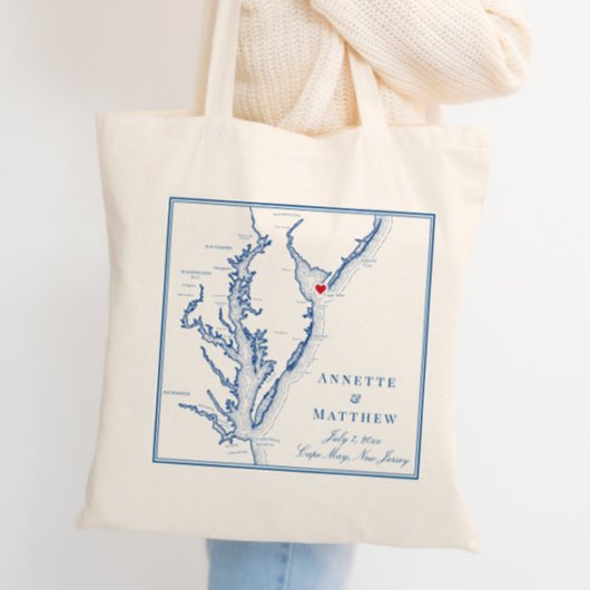Tote Bag Bienvenue au Mariage du New Jersey du Cap May