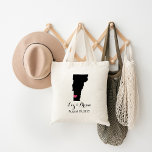 Tote Bag Bienvenue au Mariage du Vermont<br><div class="desc">Bienvenue à l'extérieur de la ville mariages invités avec un sac plein de collations et des gâteries personnalisées avec l'état où vous vous mariez et le nom de la mariée et du marié et la date du mariage. Cliquez sur Customiser pour déplacer le coeur pour afficher n'importe quelle ville ou...</div>