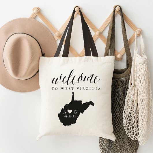 Tote Bag Bienvenue au Mariage Silhouette de l'État de Virgi