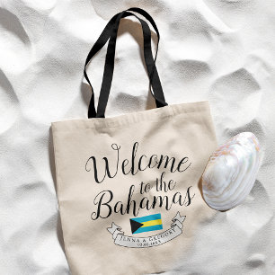Tote Bag Bienvenue aux Bahamas Personnalisation du mariag