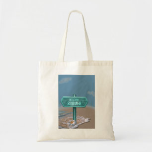 Tote Bag Bienvenue dessin vectoriel d'été