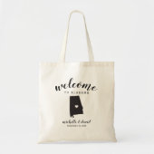 Tote Bag Bienvenue en Alabama | Mariage de la silhouette d' (Devant)