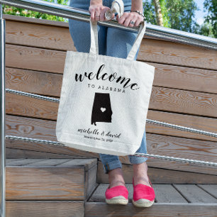 Tote Bag Bienvenue en Alabama Mariage de la silhouette d'