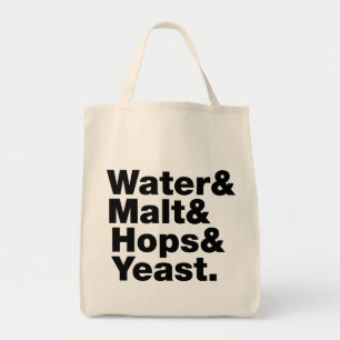 Tote Bag Bière = Eau & Malt & Hops & Yeast.