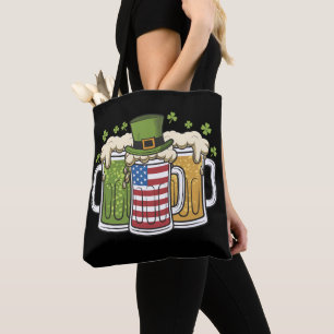 Tote Bag Bière Irlandaise Irlande États-Unis Drapeau Améric