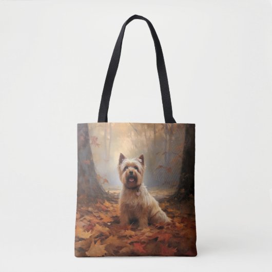 Tote Bag Biewer Terrier à l'automne Leaves automne Inspire (Devant)