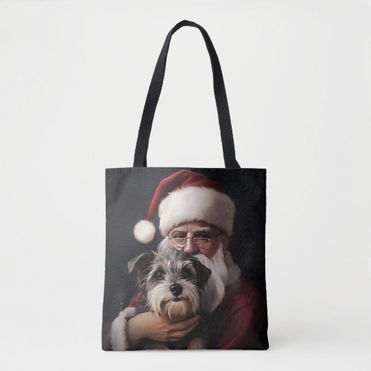 Tote Bag Biewer Terrier Avec Noël Festif Du Père Noël (Devant)