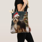 Tote Bag Biewer Terrier Chien dans Noël de neige (De près)