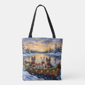 Tote Bag Biewer Terrier Christmas Boat Holiday (Dos)