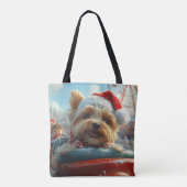 Tote Bag Biewer Terrier Dog Roller Dessous de verre Noël (Dos)