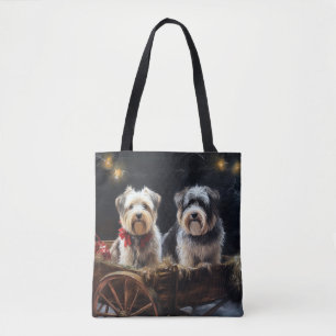 Tote Bag Biewer Terrier enneigé Traîneau Décor Noël