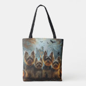 Tote Bag Biewer Terrier Halloween Night Doggy Délice (Dos)