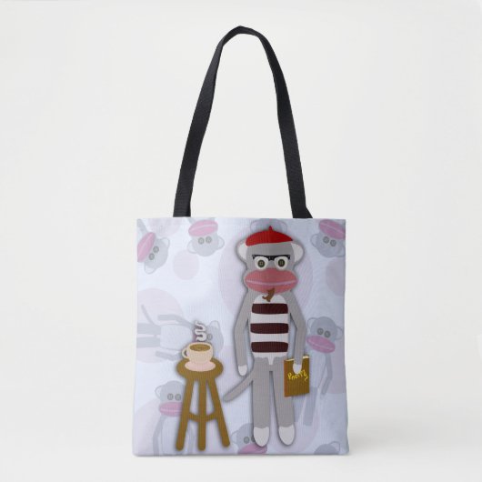 Tote Bag Big Beatnik Sockmonkey (Devant)