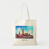Tote Bag Big Ben et bus rouges à Londres (Devant)