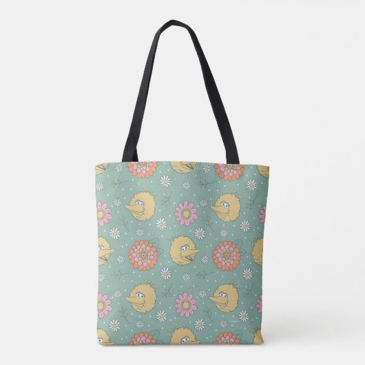 Tote Bag Big Bird | Good Vibes Floral Pattern (Dos)