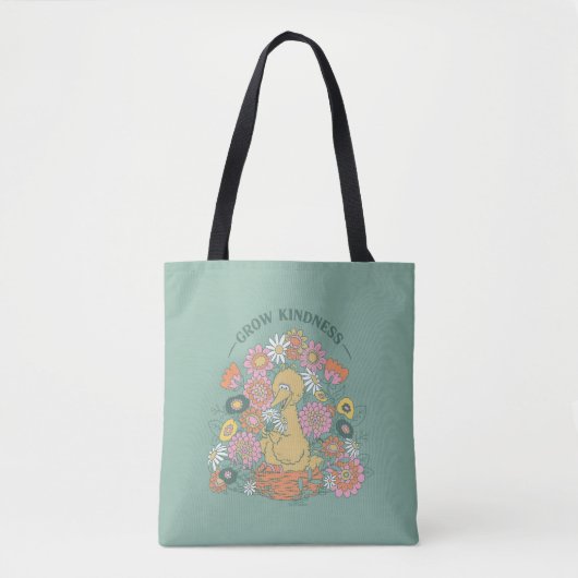 Tote Bag Big Bird | Grow Kindness Floral Graphic (Devant)