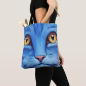 Tote Bag Big Blue Cat (De près)
