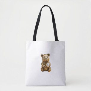 Tote Bag Bijou ours avec perle blanche