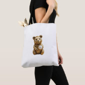 Tote Bag Bijou ours avec perle blanche (De près)