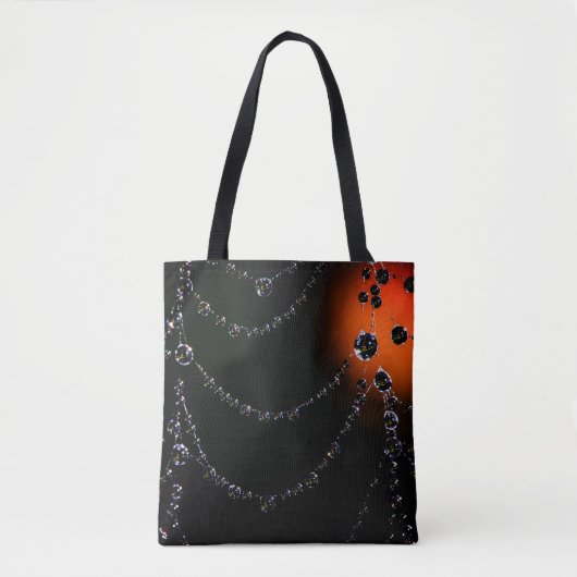 Tote Bag Bijoux Spiderweb et moisson lune orange noire (Devant)