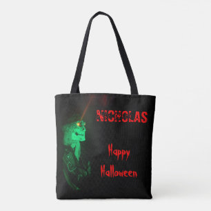 Tote Bag Biker Billy Halloween noir et rouge Tricoter ou tr