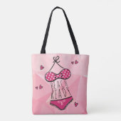 Tote Bag Bikini Plage prêt fille rose (Dos)