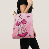 Tote Bag Bikini Plage prêt fille rose (De près)